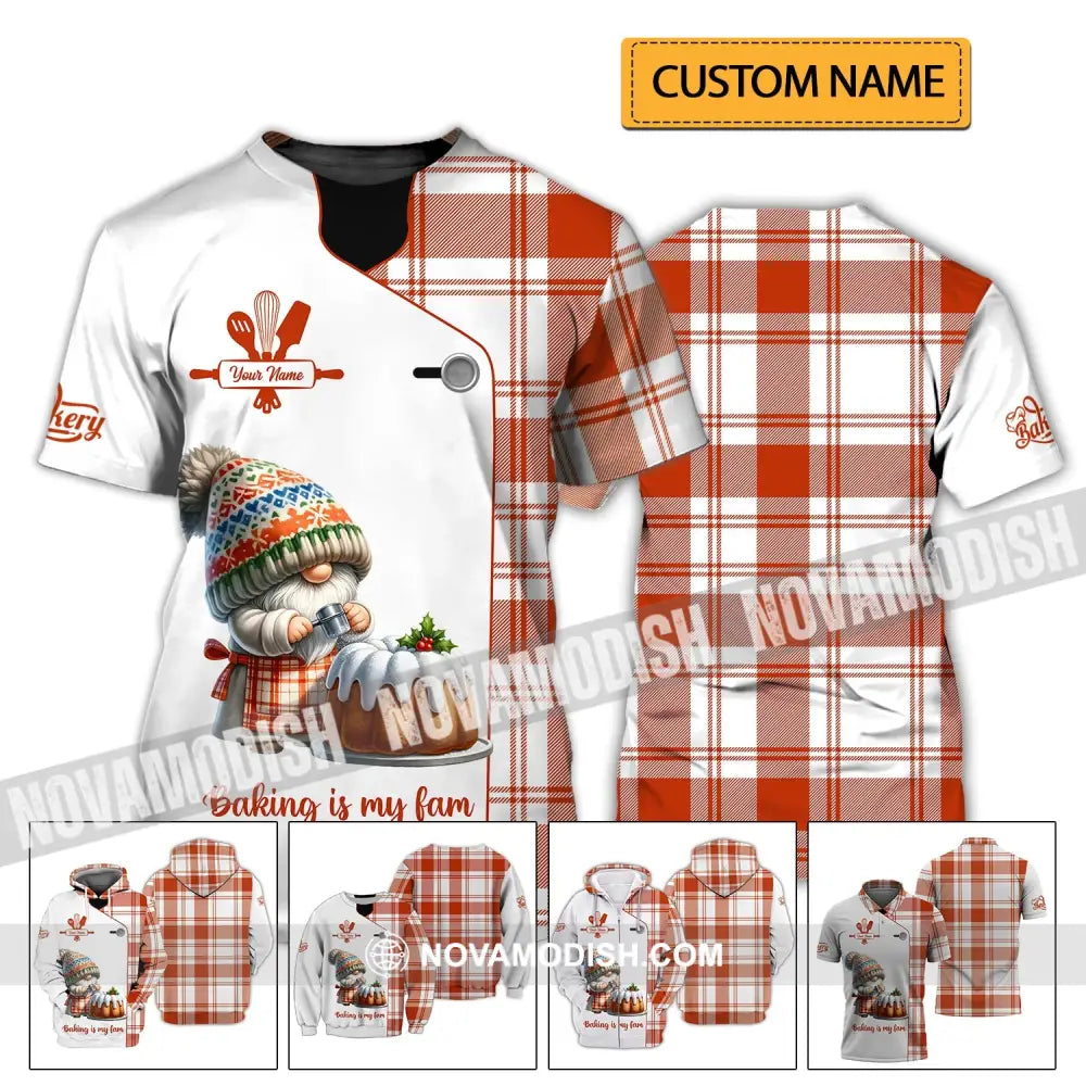 Unisex Shirt - Custom Name 3D Shirt - Baking Is My Fam T-shirt