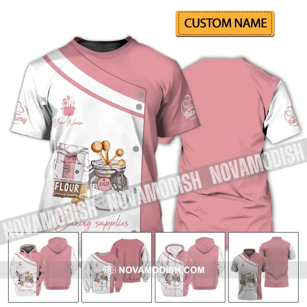 Unisex Shirt - Custom Name 3D Shirt - Baking Supplies T-shirt