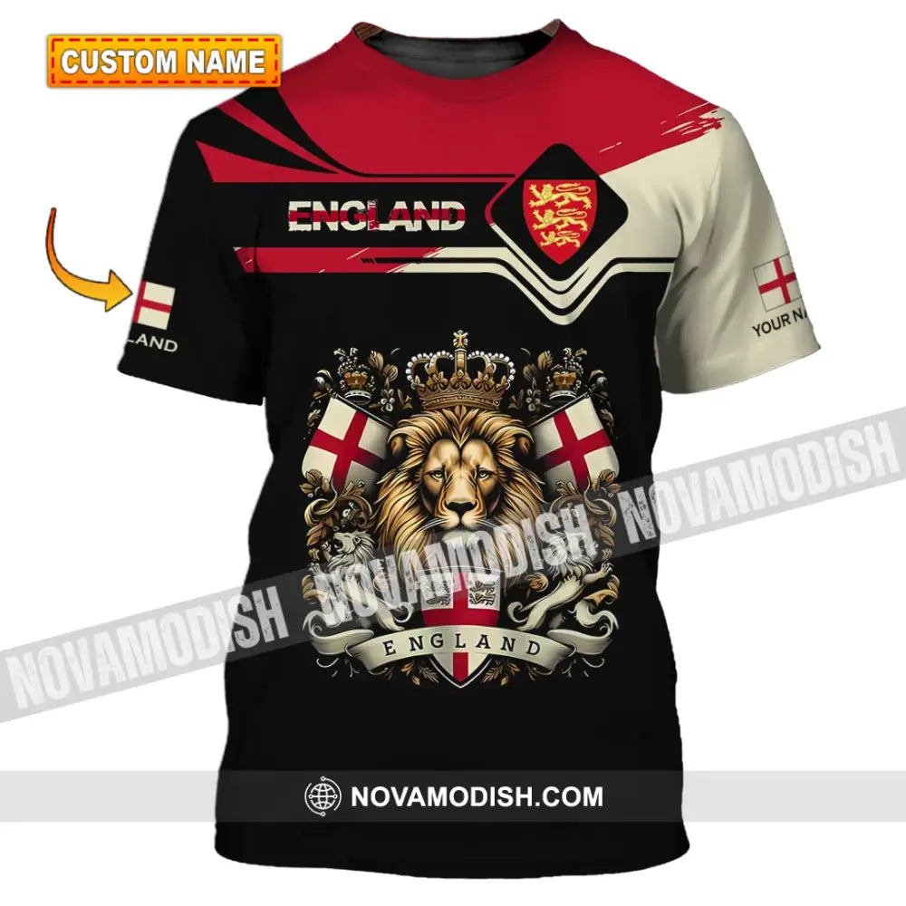 Unisex Shirt - Custom Name 3D Shirt - England Lion Queen Shirt T-shirt