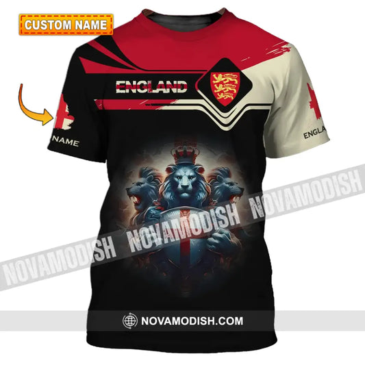 Unisex Shirt - Custom Name 3D Shirt - England National Football Team Icon And Map Shirt T-shirt