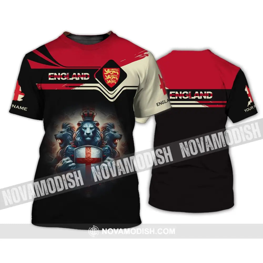 Unisex Shirt - Custom Name 3D Shirt - England National Football Team Icon And Map Shirt T-Shirt / S T-shirt