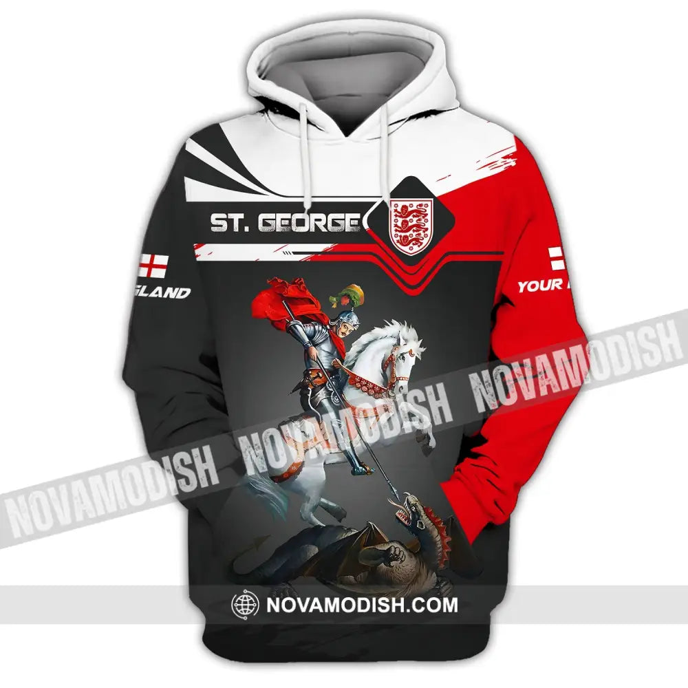 Unisex Shirt - Custom Name 3D England St. George Hoodie / S T-Shirt