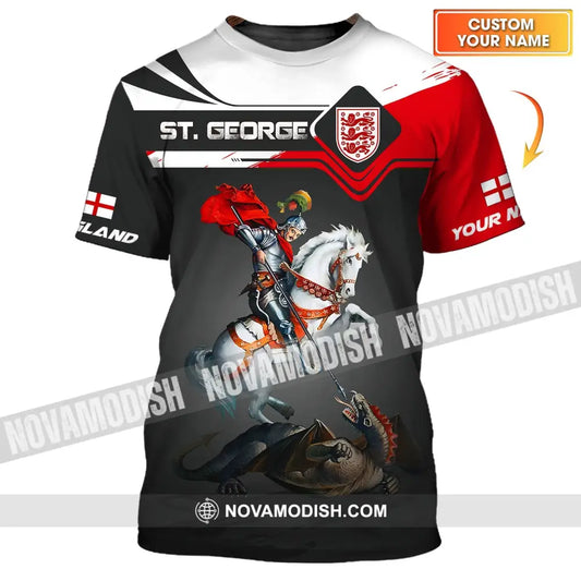 Unisex Shirt - Custom Name 3D England St. George T-Shirt