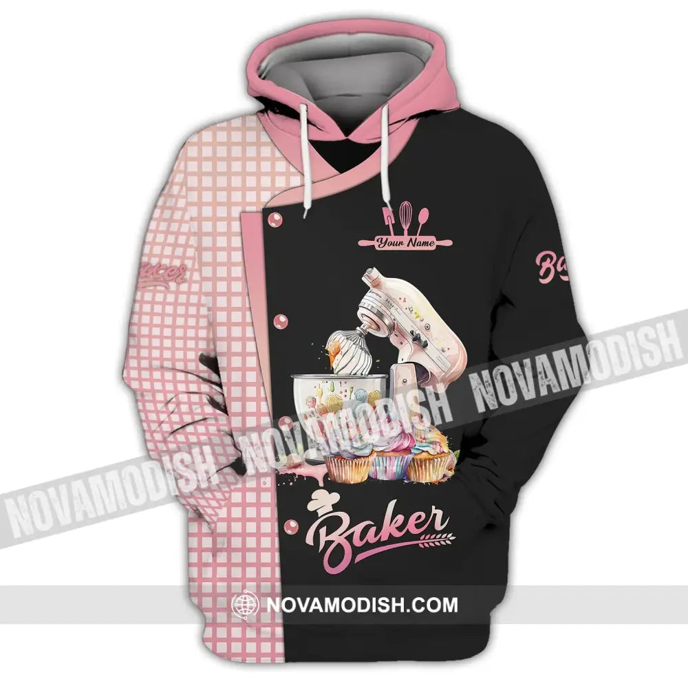 Unisex Shirt - Custom Name 3D Shirt For Baker Making Cake Cup Cake Hoodie / S T-shirt