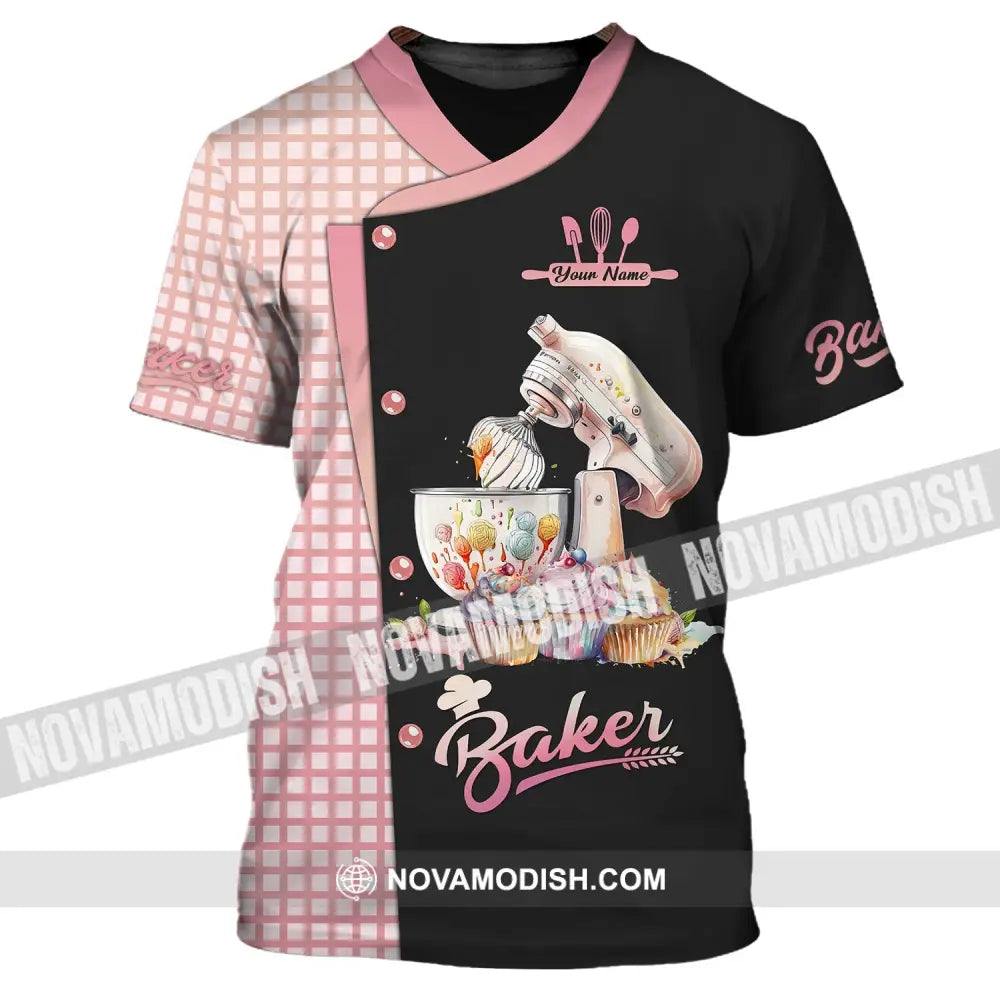 Unisex Shirt - Custom Name 3D Shirt For Baker Making Cake Cup Cake T-Shirt / S T-shirt