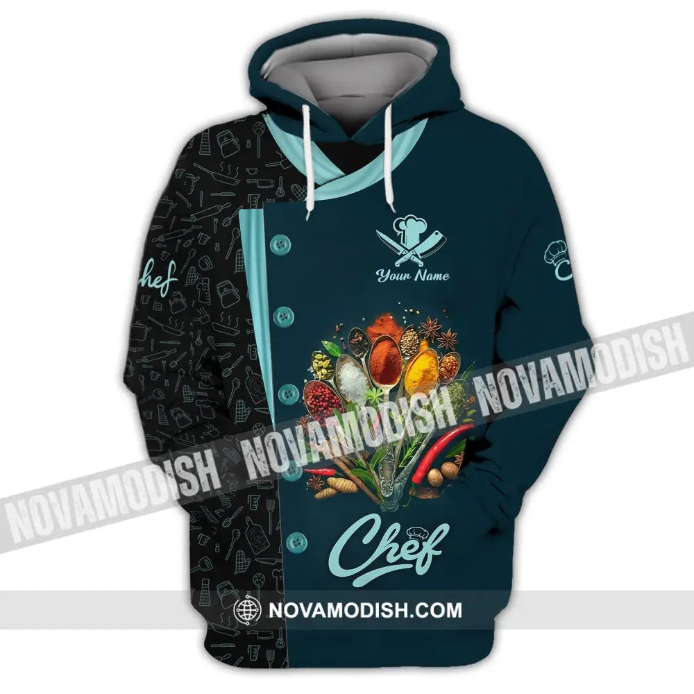 Unisex Shirt - Custom Name 3D Shirt For Chef - Cooking Spices Hoodie / S T-shirt