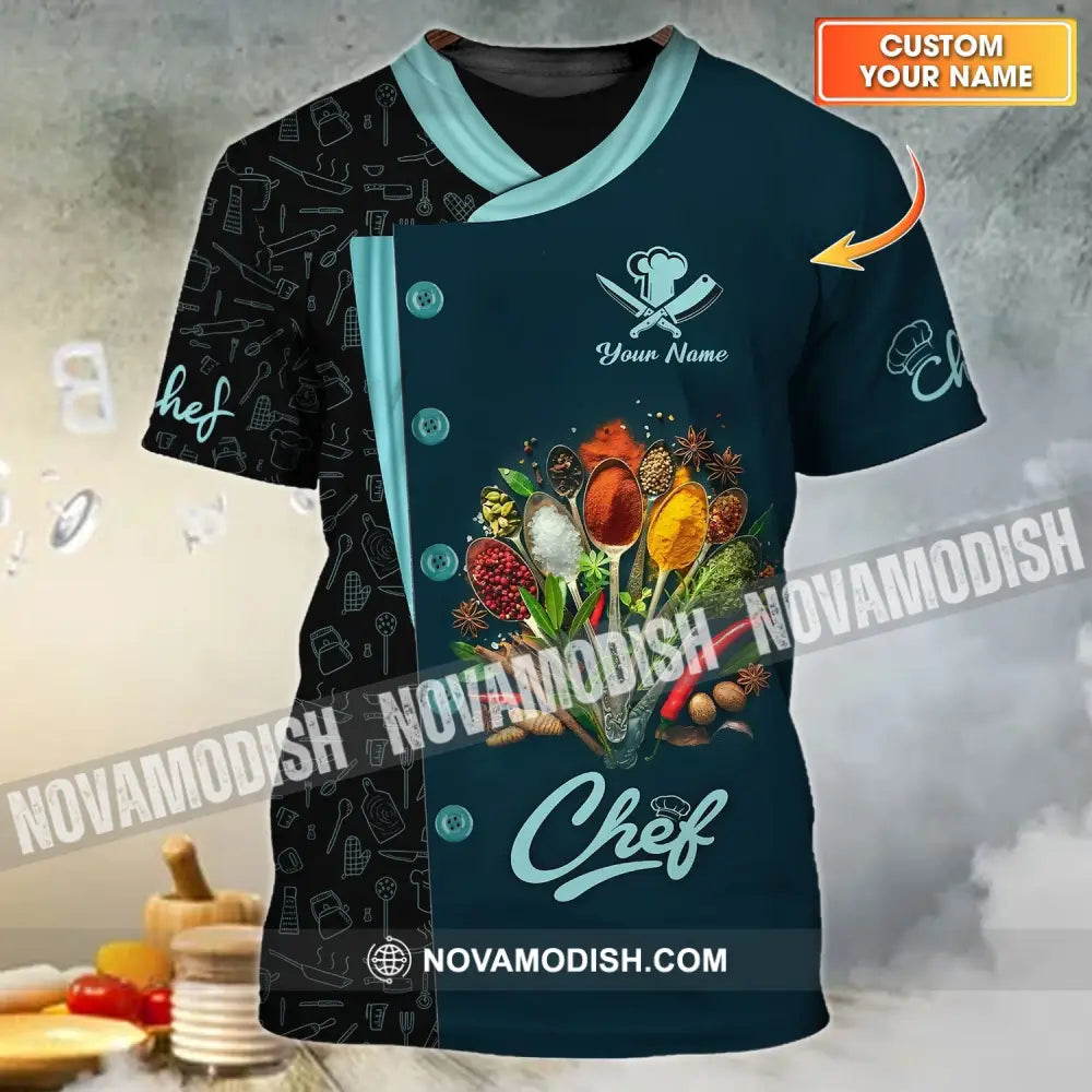 Unisex Shirt - Custom Name 3D Shirt For Chef - Cooking Spices T-shirt