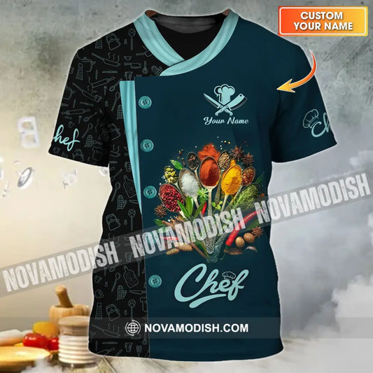 Unisex Shirt - Custom Name 3D Shirt For Chef - Cooking Spices T-shirt