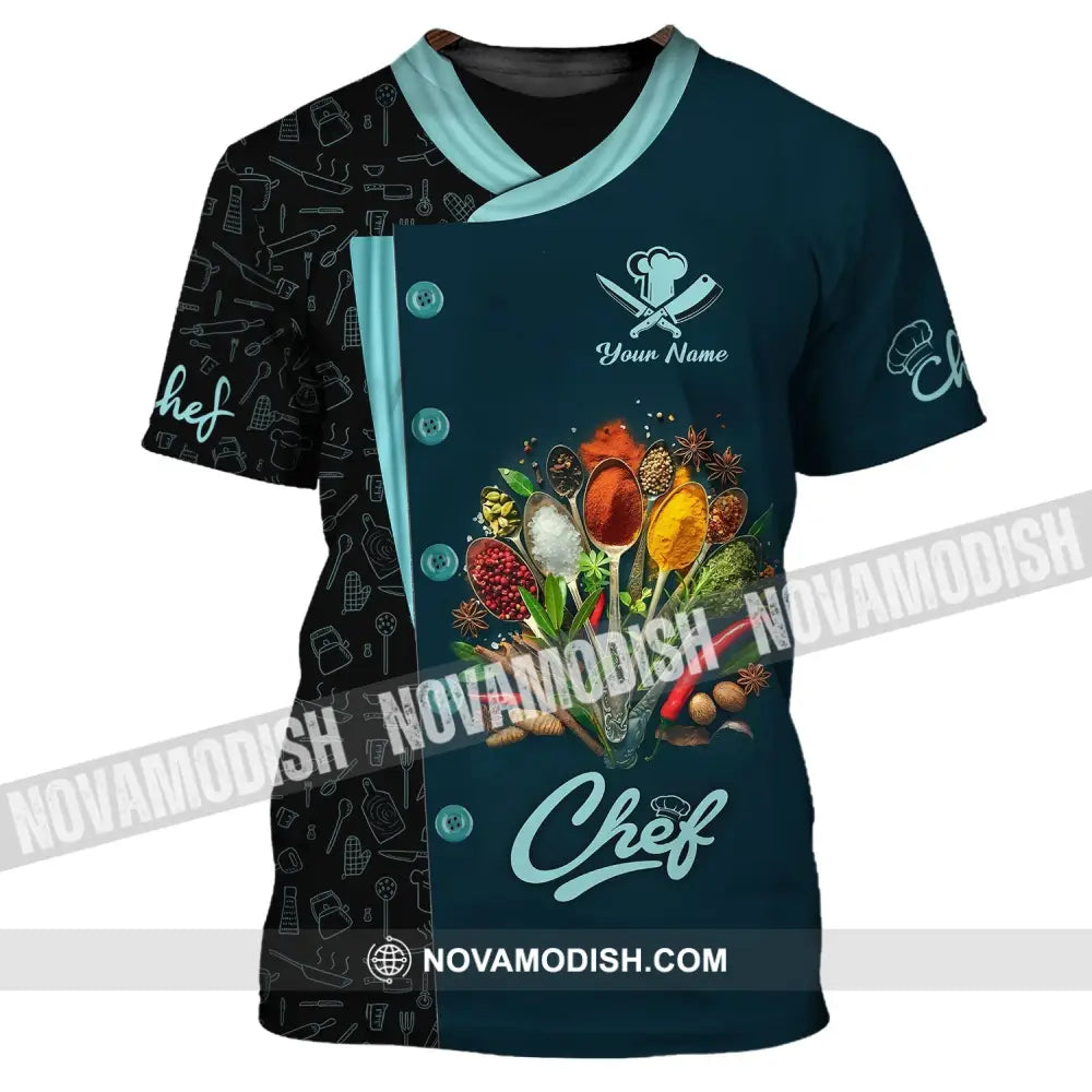 Unisex Shirt - Custom Name 3D Shirt For Chef - Cooking Spices T-Shirt / S T-shirt