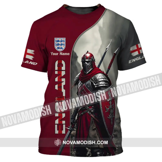 Unisex Shirt - Custom Name 3D Shirt For England Lover Warrior T-Shirt / S T-shirt