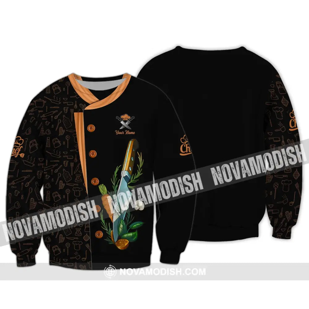Unisex Shirt - Custom Name 3D Shirt - Kitchenware Vegetable Shirt Long Sleeve / S T-shirt