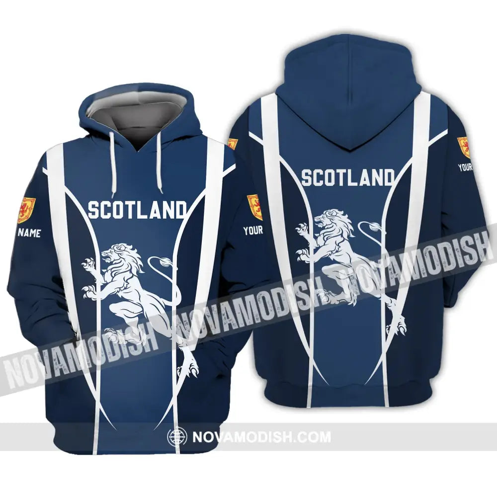 Unisex Shirt - Custom Name 3D Shirt - Lion Of Scotland Hoodie / S T-shirt