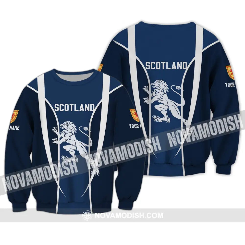 Unisex Shirt - Custom Name 3D Shirt - Lion Of Scotland Long Sleeve / S T-shirt