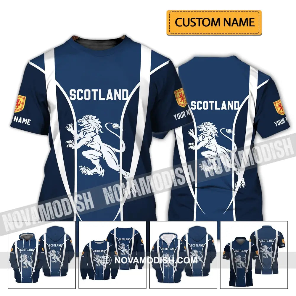 Unisex Shirt - Custom Name 3D Shirt - Lion Of Scotland T-shirt