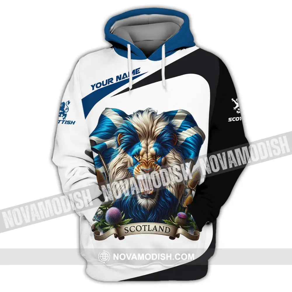 Unisex Shirt - Custom Name 3D Shirt - Scotland Lion Hoodie / S T-shirt