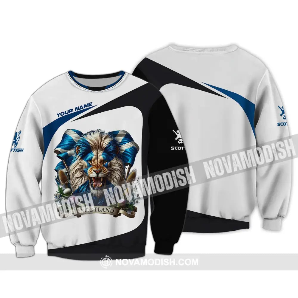 Unisex Shirt - Custom Name 3D Shirt - Scotland Lion Long Sleeve / S T-shirt