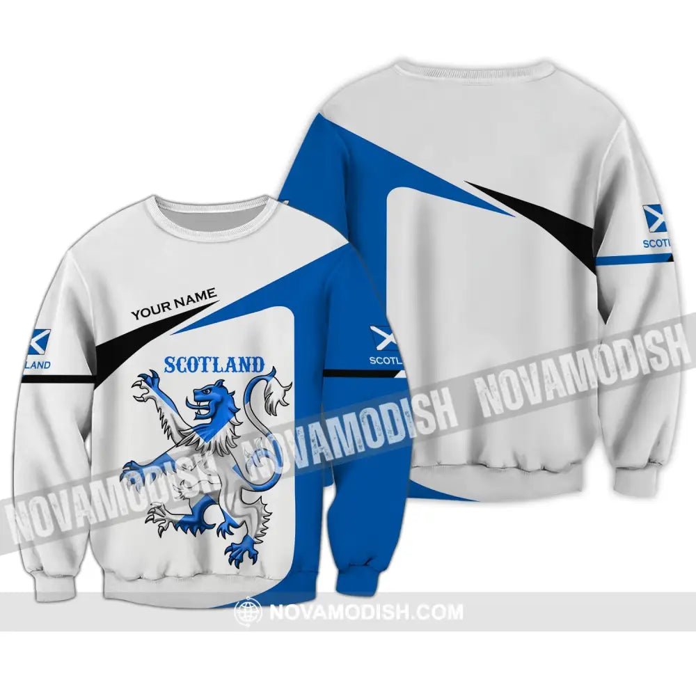 Unisex Shirt - Custom Name 3D Shirt - Scotland Lion Lover Long Sleeve / S T-shirt