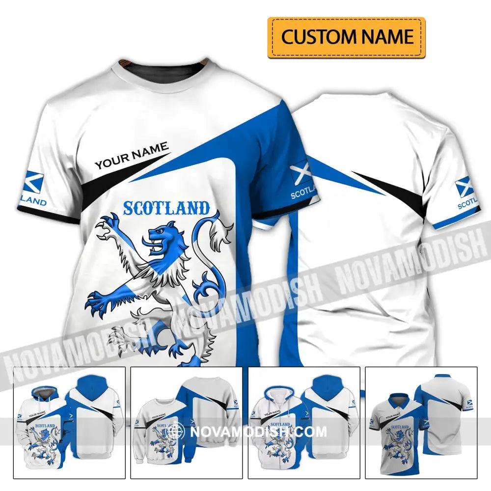 Unisex Shirt - Custom Name 3D Shirt - Scotland Lion Lover T-shirt