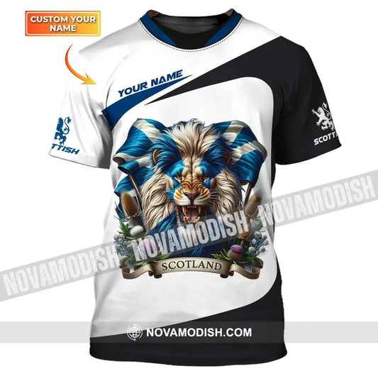 Unisex Shirt - Custom Name 3D Shirt - Scotland Lion T-shirt