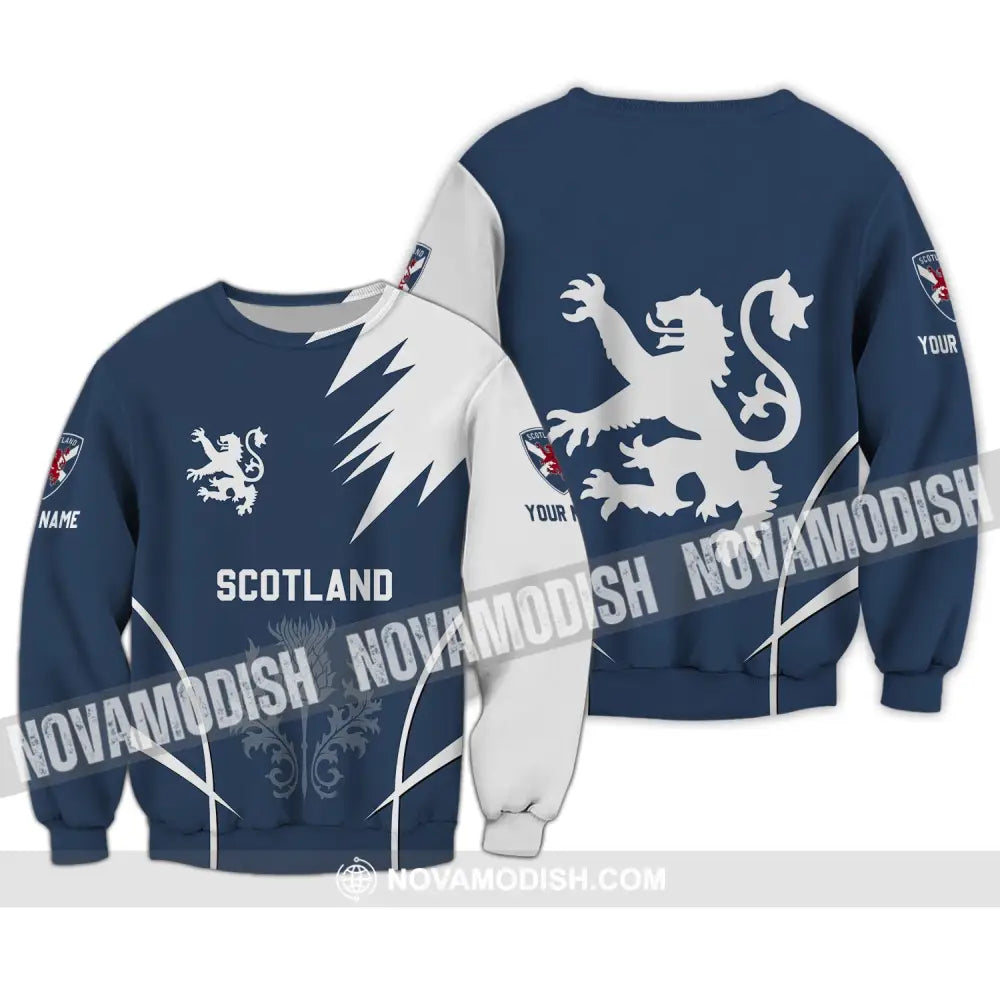 Unisex Shirt - Custom Name 3D Shirt - Scotland Logo Long Sleeve / S T-shirt