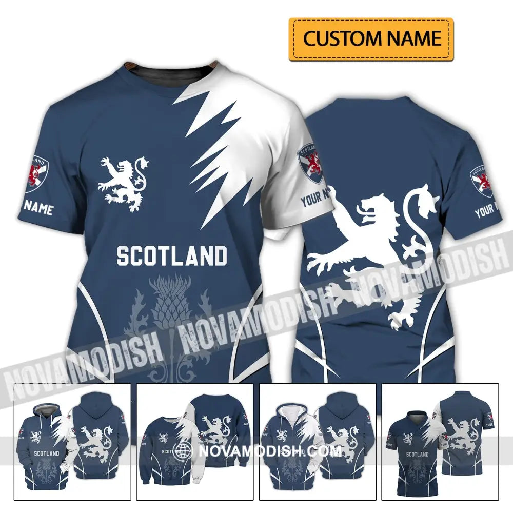 Unisex Shirt - Custom Name 3D Shirt - Scotland Logo T-shirt