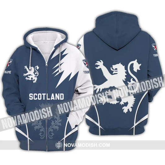 Unisex Shirt - Custom Name 3D Shirt - Scotland Logo Zipper Hoodie / S T-shirt