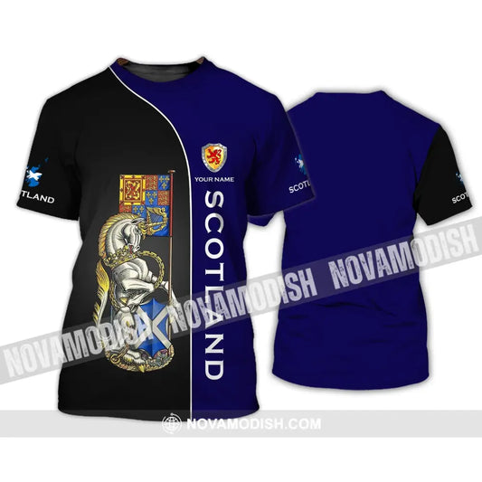 Unisex Shirt - Custom Name 3D Shirt - Scotland Lover Blue And Black Design T-Shirt / S T-shirt