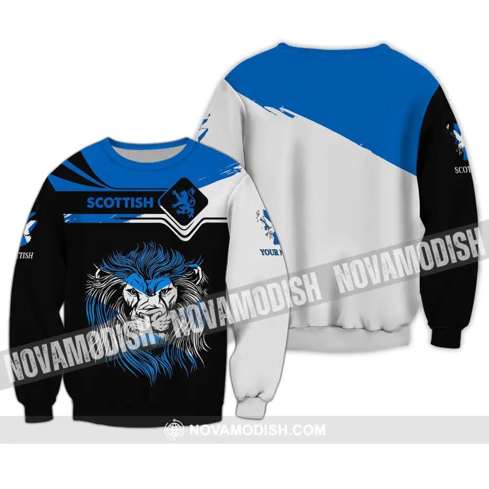 Unisex Shirt - Custom Name 3D Shirt - Scottish Lion Long Sleeve / S T-shirt