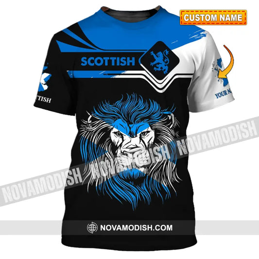 Unisex Shirt - Custom Name 3D Shirt - Scottish Lion T-shirt