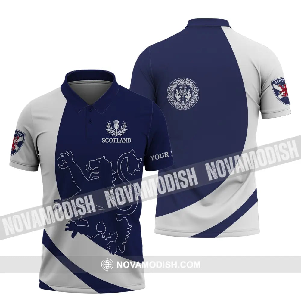 Unisex Shirt - Custom Name 3D Shirt - Scottish Logo And Name Polo Shirt / S T-shirt
