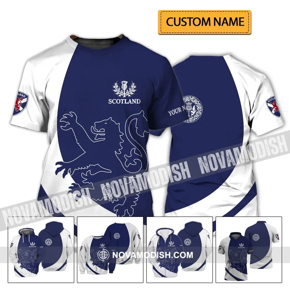Unisex Shirt - Custom Name 3D Shirt - Scottish Logo And Name T-shirt