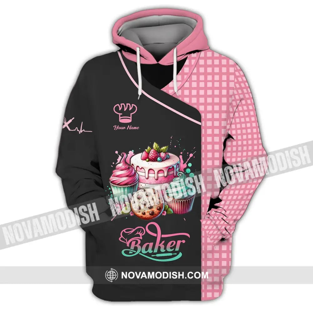 Unisex Shirt - Custom Name 3D Shirt - Sweet Cake Shirt For Baker Hoodie / S T-shirt