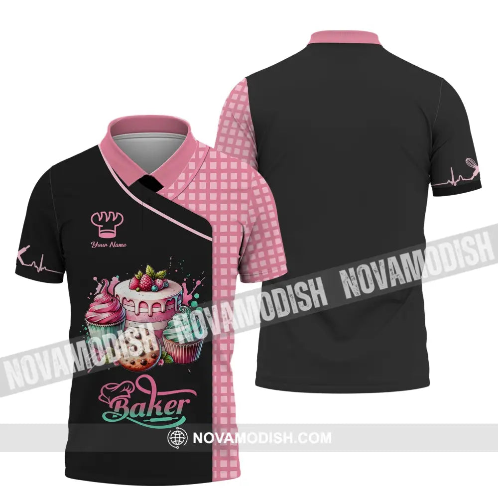 Unisex Shirt - Custom Name 3D Shirt - Sweet Cake Shirt For Baker Polo Shirt / S T-shirt