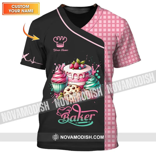 Unisex Shirt - Custom Name 3D Shirt - Sweet Cake Shirt For Baker T-shirt