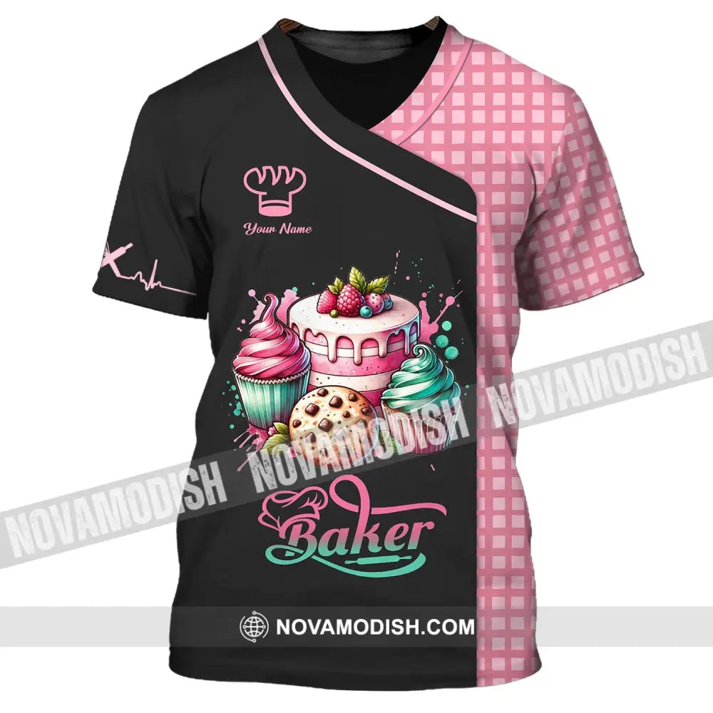 Unisex Shirt - Custom Name 3D Shirt - Sweet Cake Shirt For Baker T-Shirt / S T-shirt