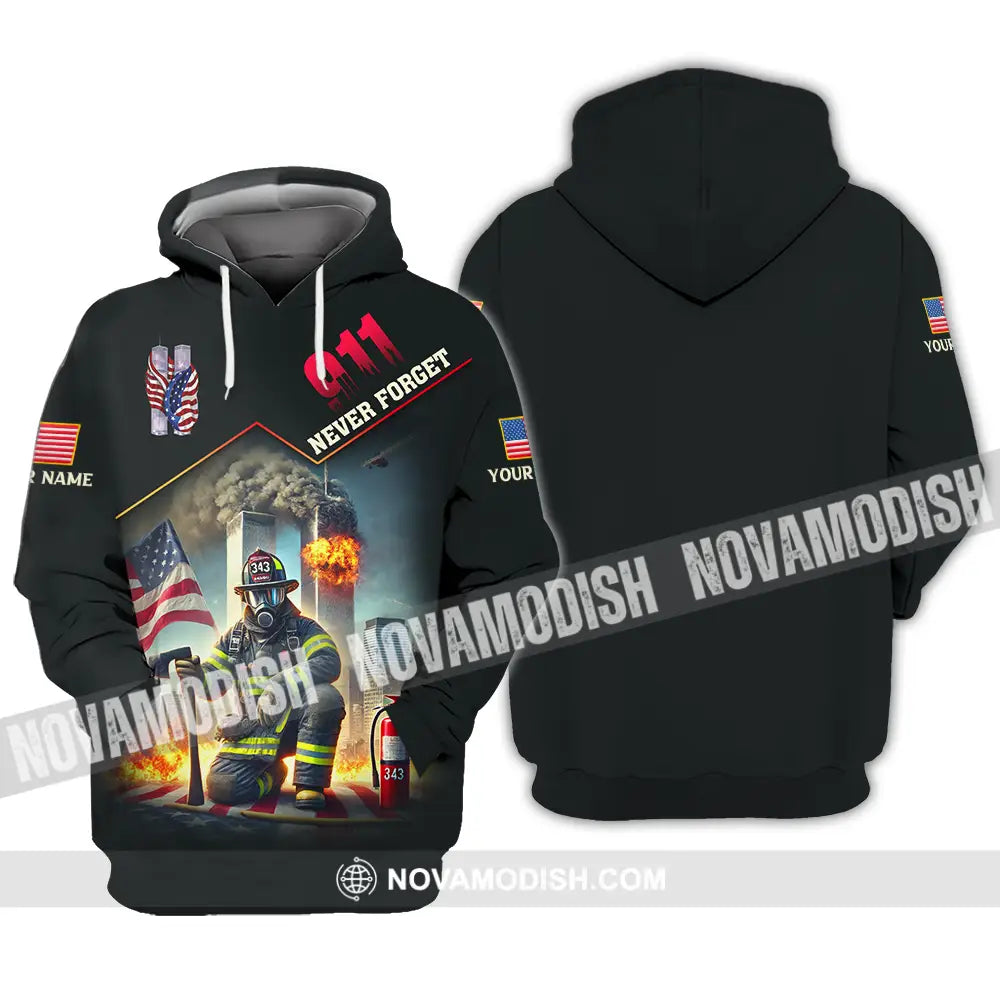 Unisex Shirt - Custom Name 911 Shirt Never Forget Hoodie / S T-shirt