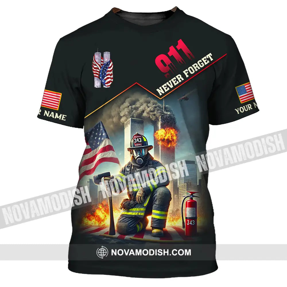 Unisex Shirt - Custom Name 911 Shirt Never Forget T-Shirt / S T-shirt