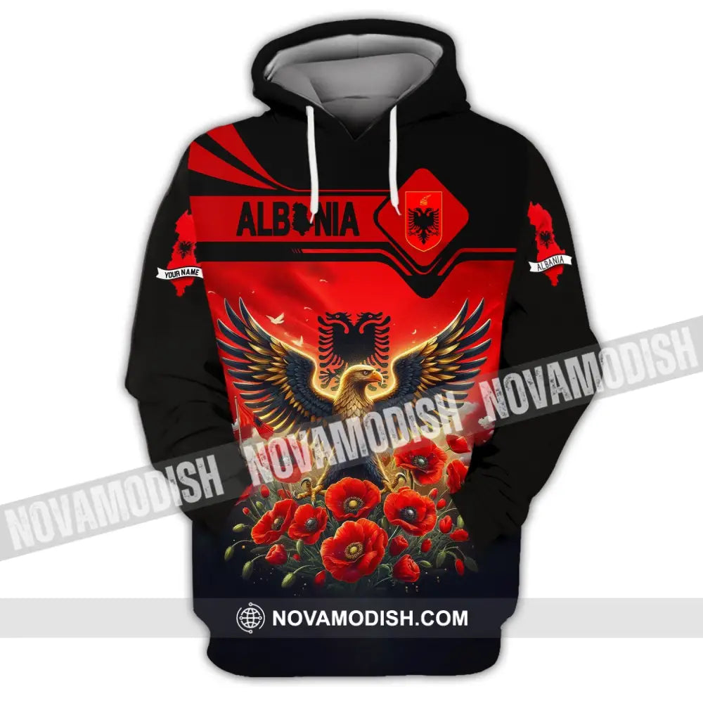 Unisex Shirt Custom Name Albania Polo Long Sleeve Gift Hoodie / S T-Shirt