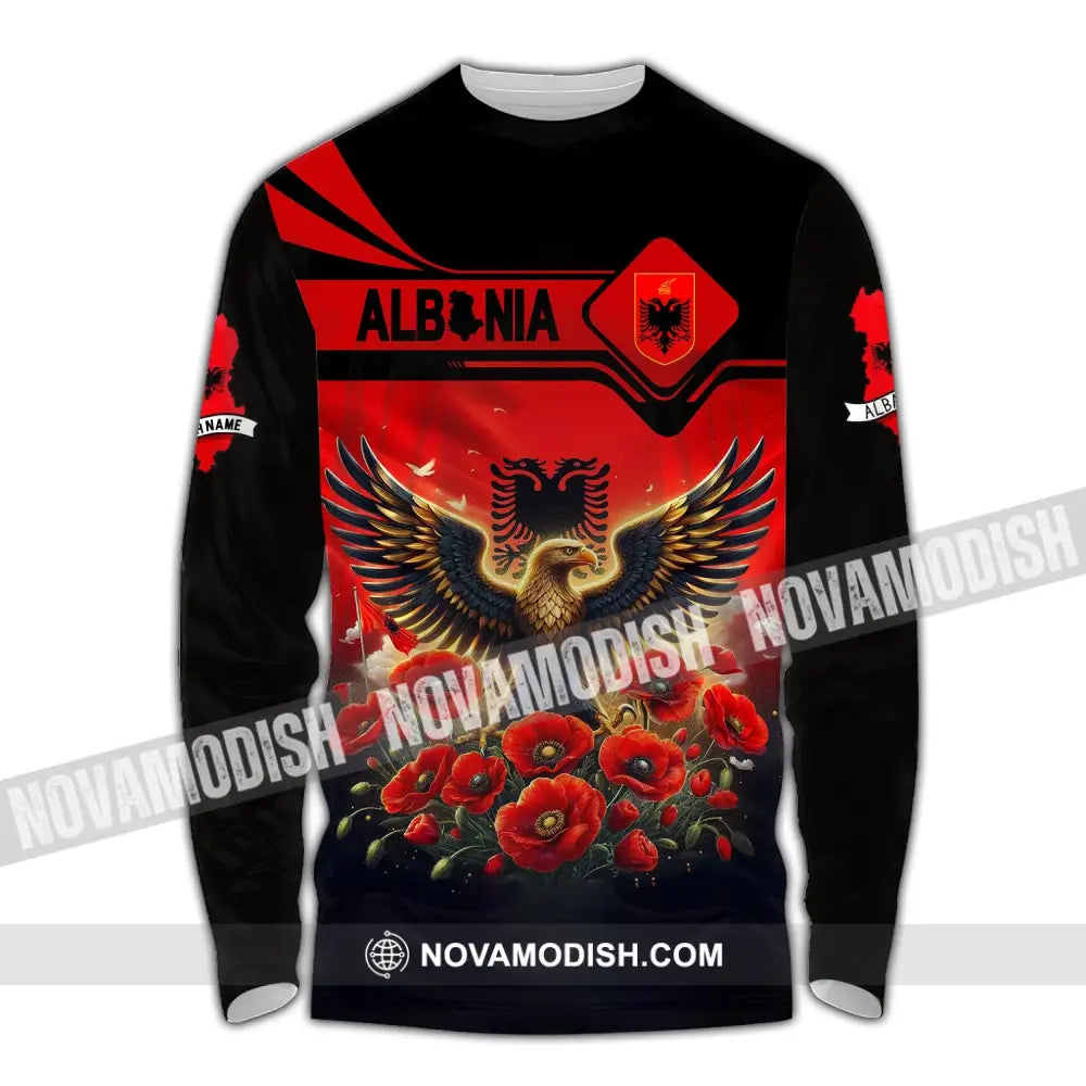 Unisex Shirt Custom Name Albania Polo Long Sleeve Gift / S T-Shirt