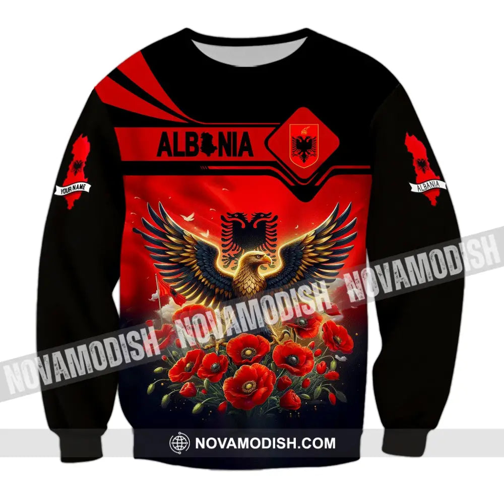 Unisex Shirt Custom Name Albania Polo Long Sleeve Gift / S T-Shirt