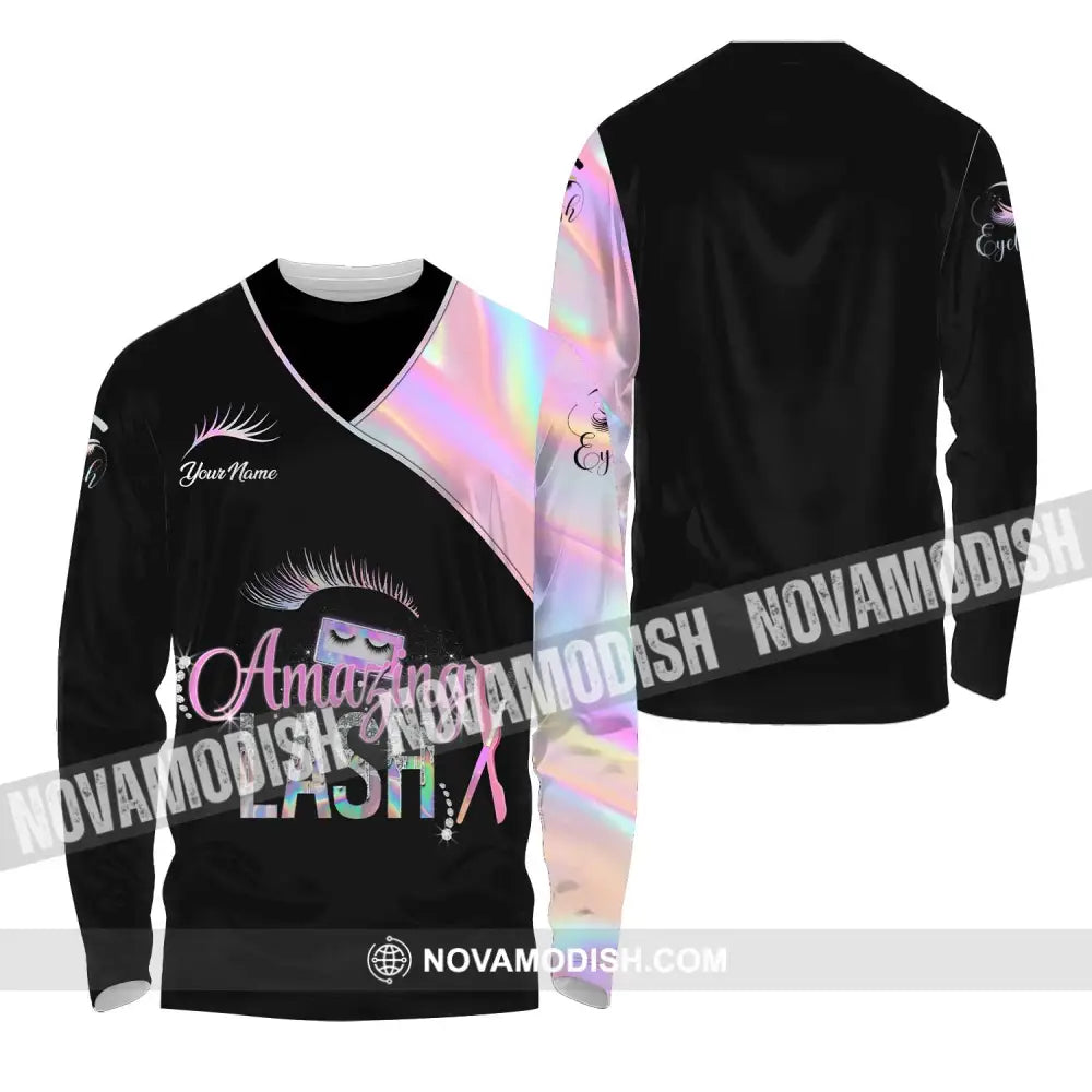 Unisex Shirt - Custom Name Shirt Amazing Lash Long Sleeve Shirt / S T-shirt