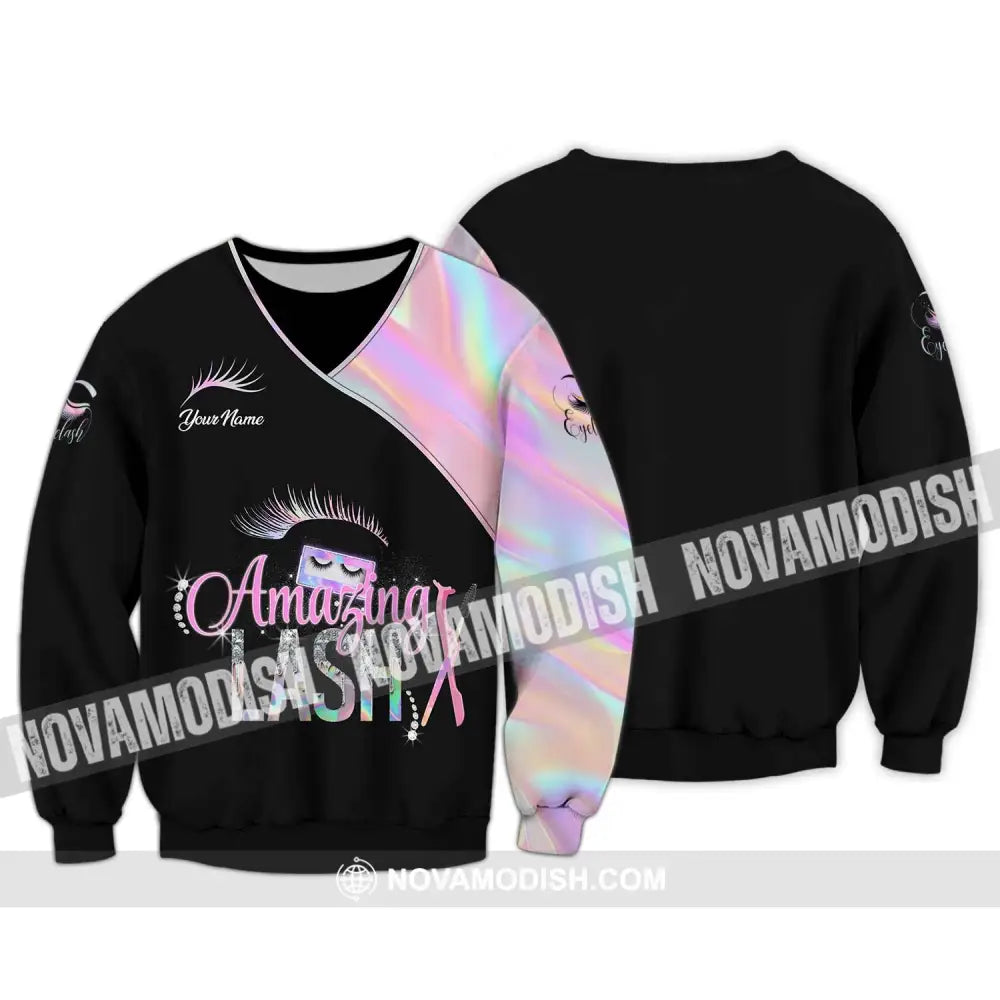 Unisex Shirt - Custom Name Shirt Amazing Lash Long Sleeve / S T-shirt