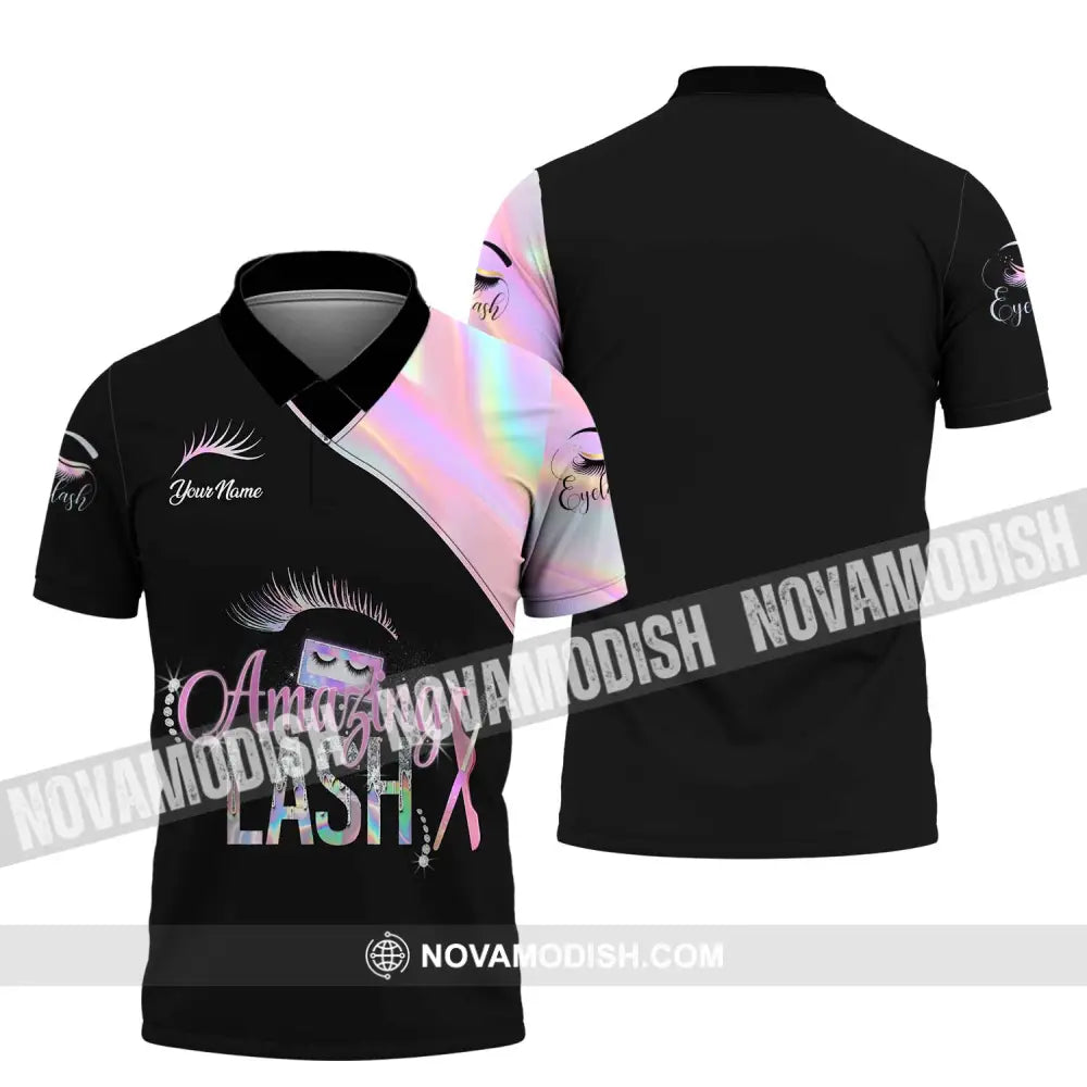 Unisex Shirt - Custom Name Shirt Amazing Lash Polo Shirt / S T-shirt