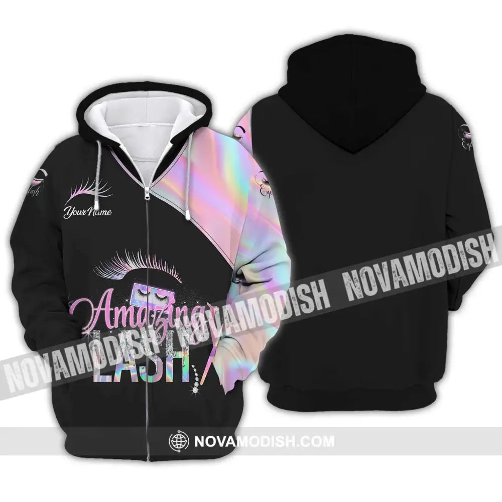 Unisex Shirt - Custom Name Shirt Amazing Lash Zipper Hoodie / S T-shirt