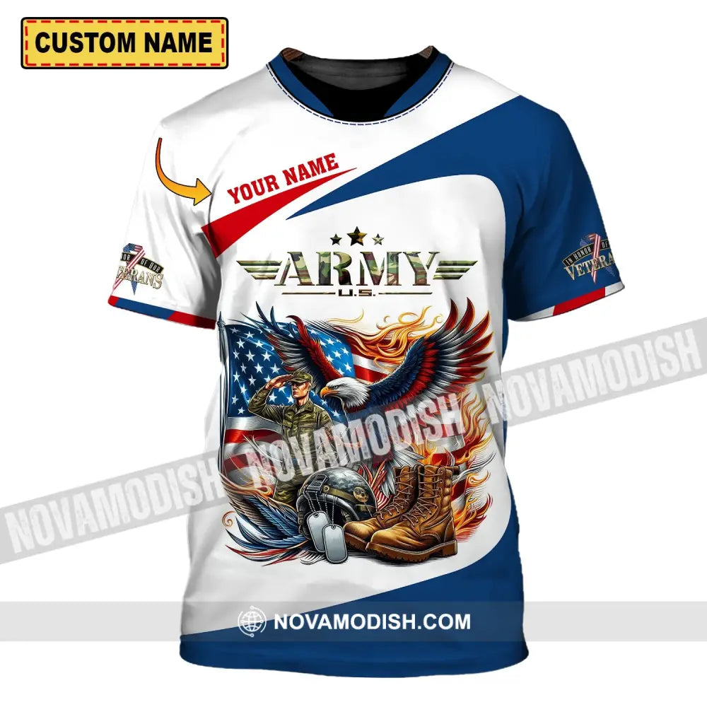 Unisex Shirt - Custom Name America Army T-Shirt