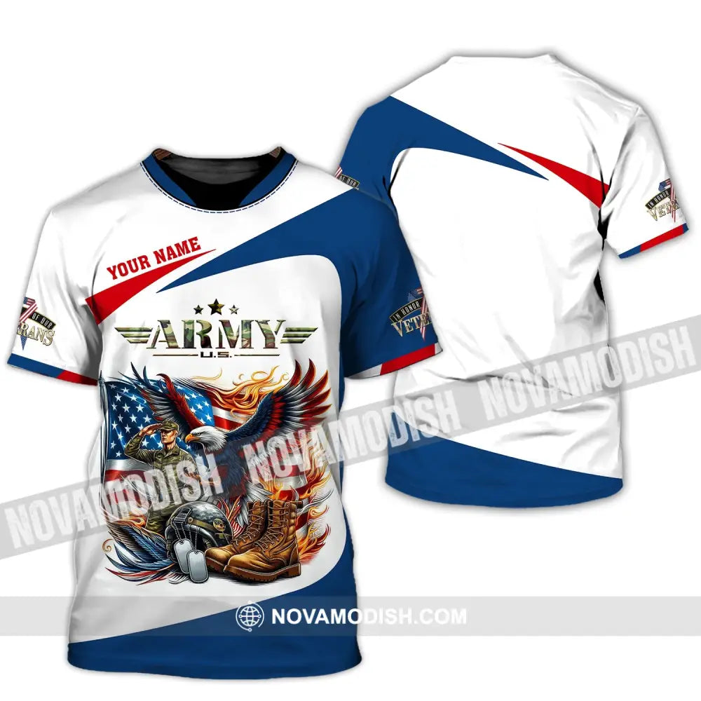 Unisex Shirt - Custom Name America Army T-Shirt / S T-Shirt