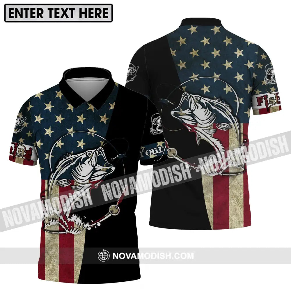 Unisex Shirt - Custom Name America Fishing Lover Shirt Polo Shirt / S T-shirt
