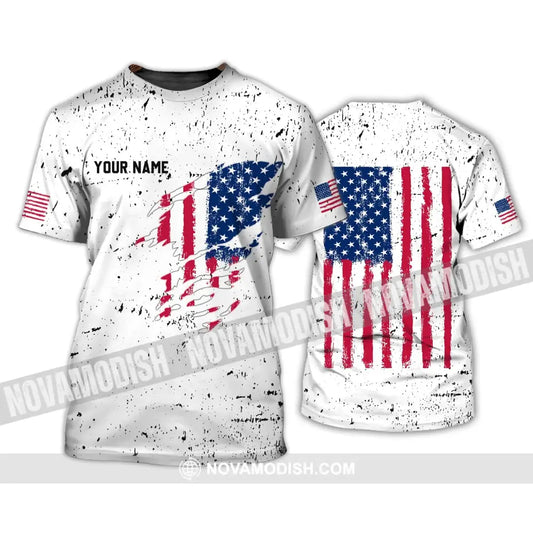 Unisex Shirt - Custom Name Shirt - America Flag Light Shirt T-Shirt / S T-shirt