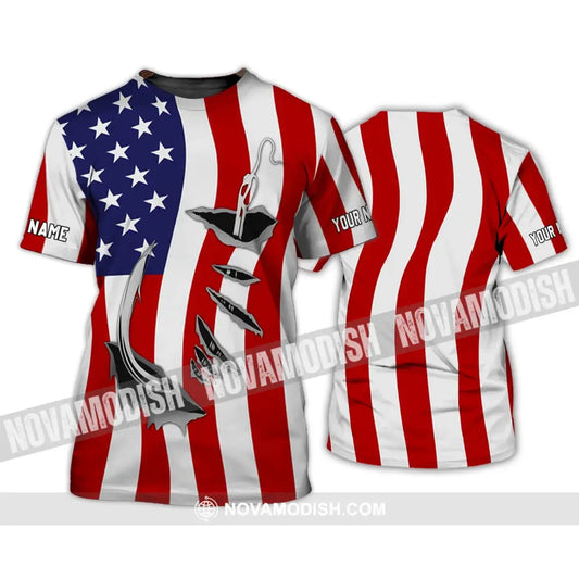 Unisex Shirt - Custom Name America Flag Shirt T-Shirt / S T-shirt