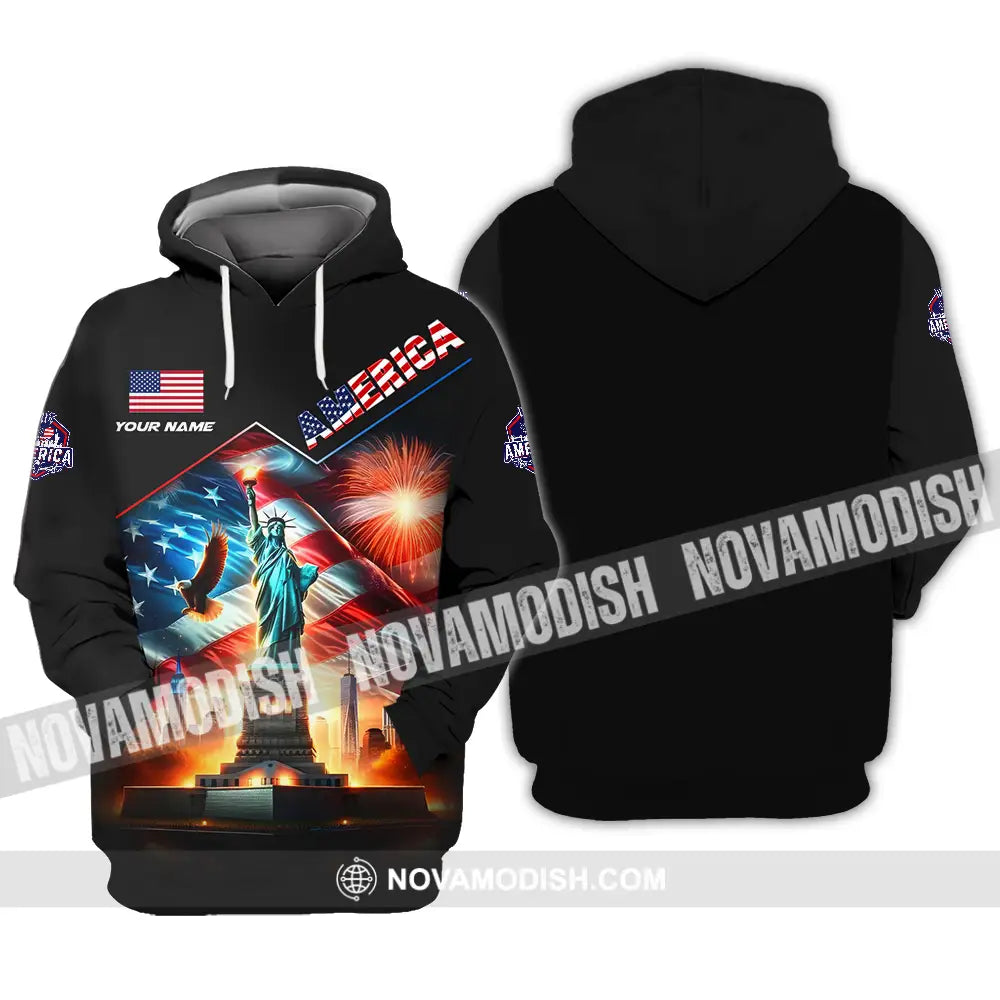 Unisex Shirt - Custom Name America Shirt Hoodie / S T-shirt